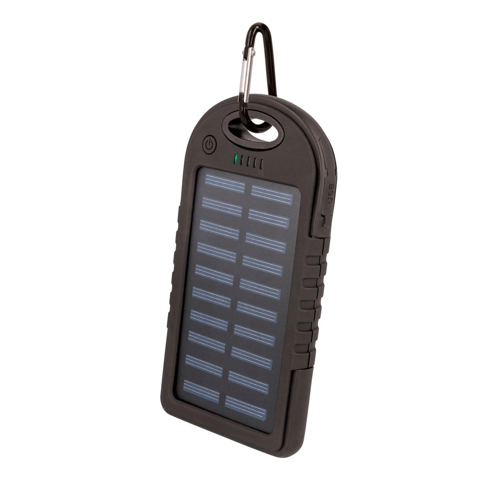 Setty Powerbank med solcelle 5000 mAh 10W 2 x USB-A - Svart