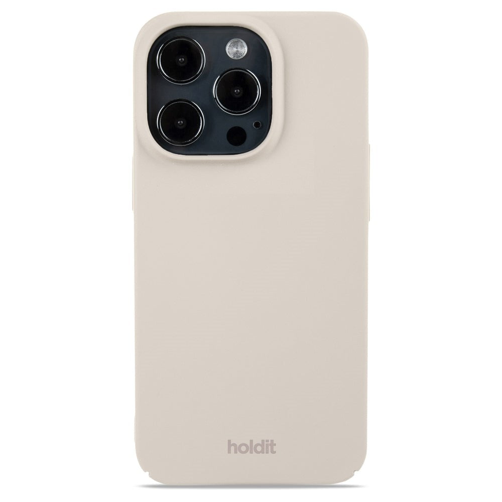 Holdit iPhone 15 Pro Slim Plastveske - Lys Beige