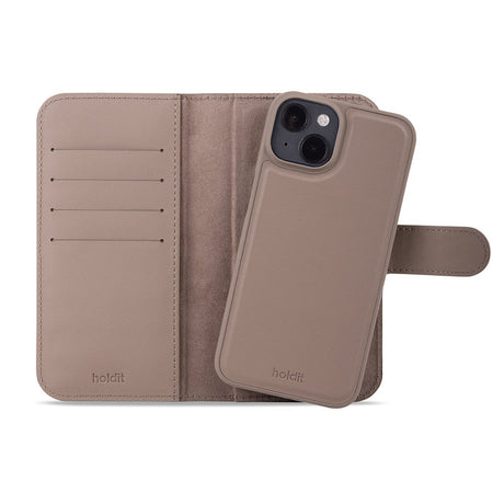 Holdit iPhone 15 lommebokveske Magnet Plus - Flip Cover - Mocha Brown