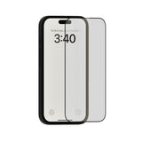 Holdit iPhone 15 Pro Hærdet Glas Skærmbeskyttelse 3D - Case Friendly - Gennemsigtig / Sort Kant