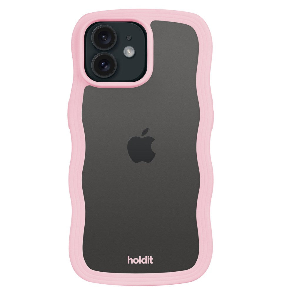 Holdit iPhone 12 / 12 Pro Wavy Deksel - Rosa / Gjennomsiktig