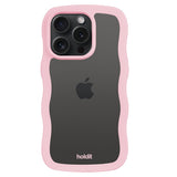 Holdit iPhone 15 Pro Max Wavy Deksel - Rosa / Gjennomsiktig