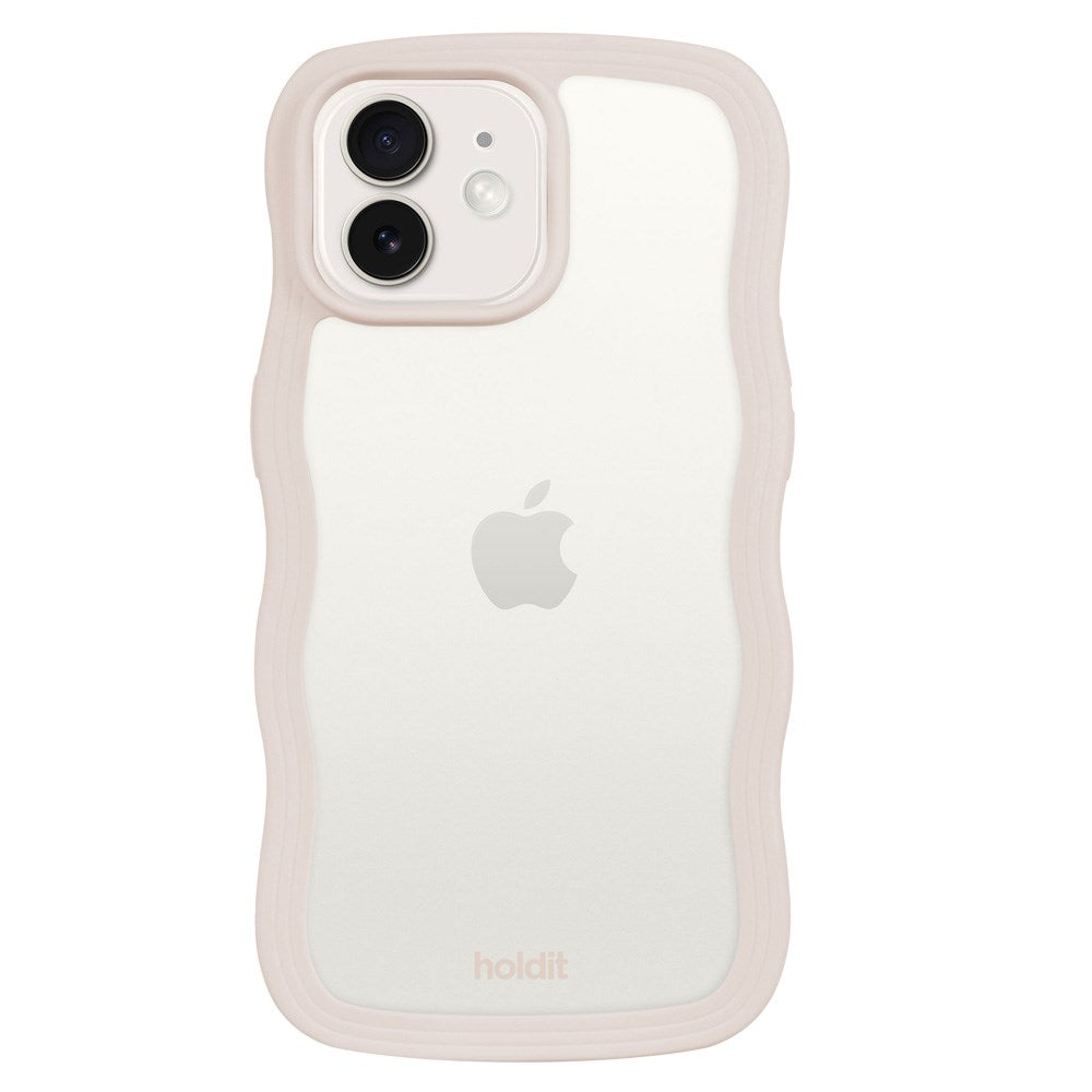 Holdit iPhone 12 / 12 Pro Wavy Deksel - Lys Beige / Gjennomsiktig