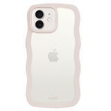 Holdit iPhone 12 / 12 Pro Wavy Deksel - Lys Beige / Gjennomsiktig