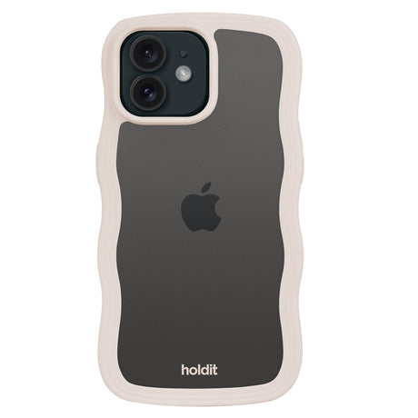 Holdit iPhone 12 / 12 Pro Wavy Deksel - Lys Beige / Gjennomsiktig