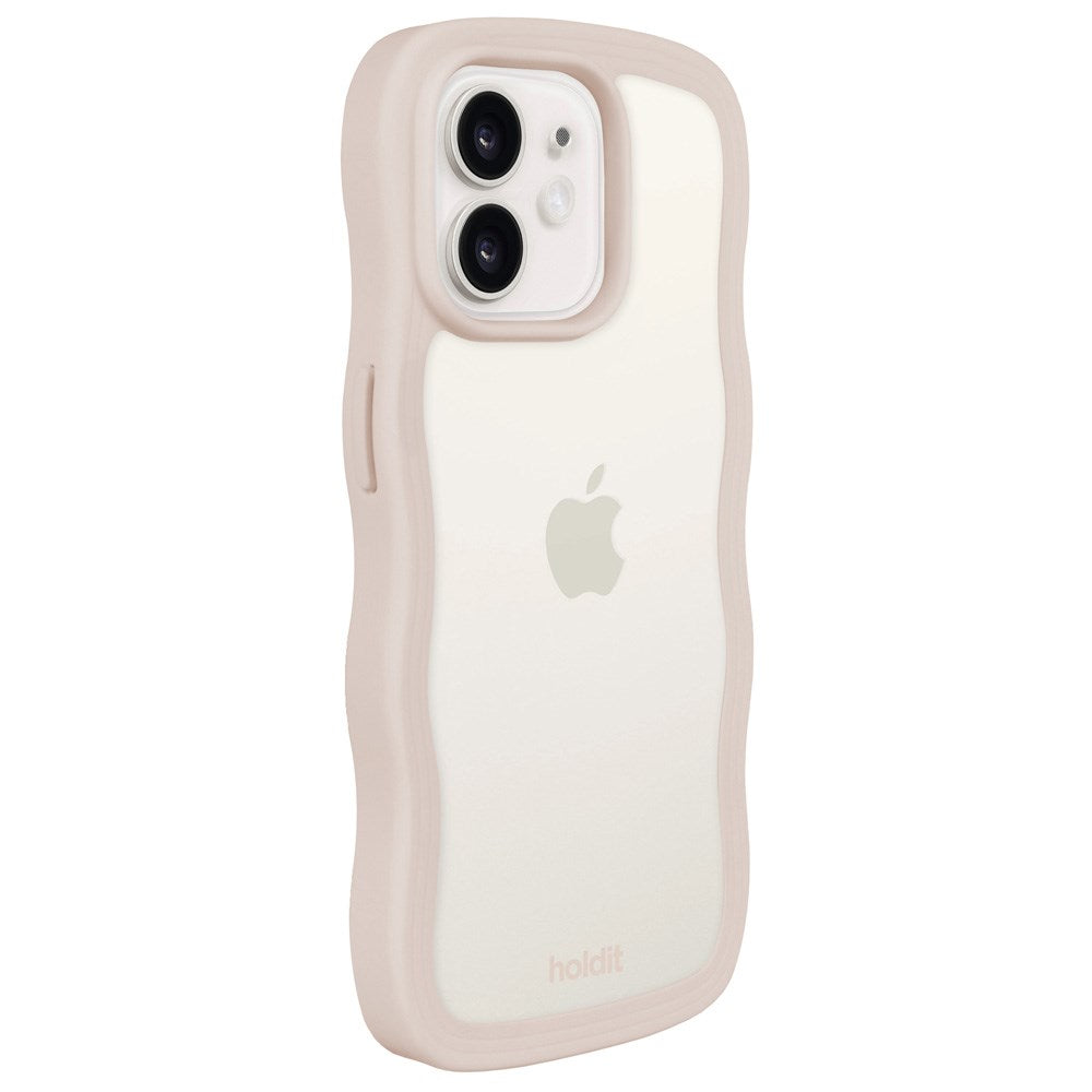 Holdit iPhone 12 / 12 Pro Wavy Deksel - Lys Beige / Gjennomsiktig
