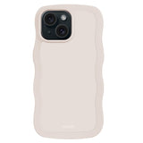 Holdit iPhone 15 / 14 / 13 Wavy Deksel - Lys Beige