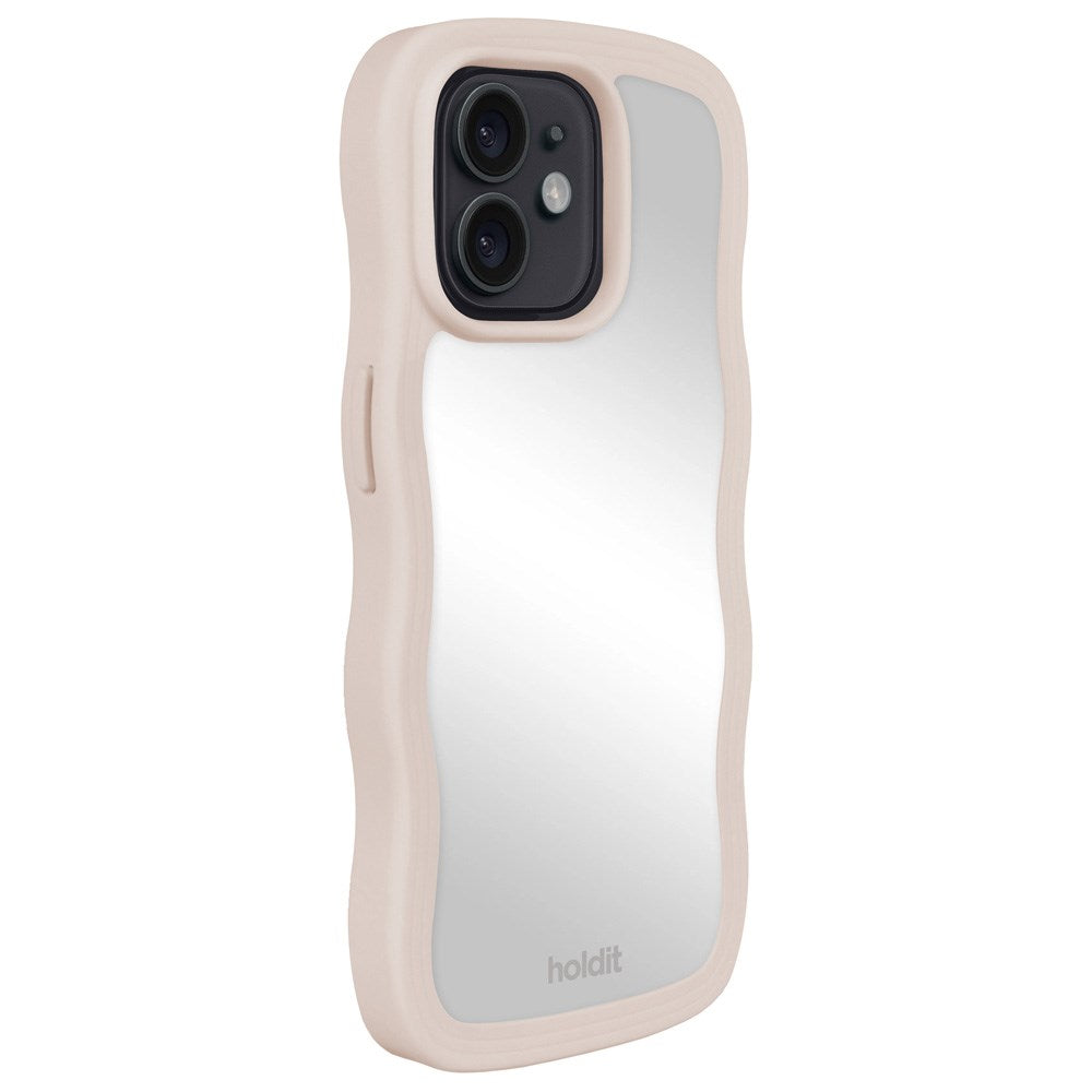 Holdit iPhone 12 / 12 Pro Wavy Deksel - Lys Beige / Speil