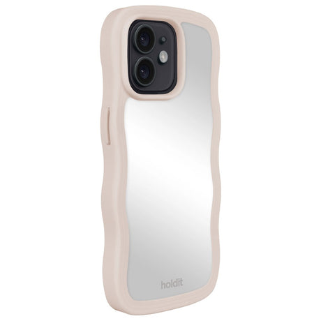 Holdit iPhone 12 / 12 Pro Wavy Deksel - Lys Beige / Speil