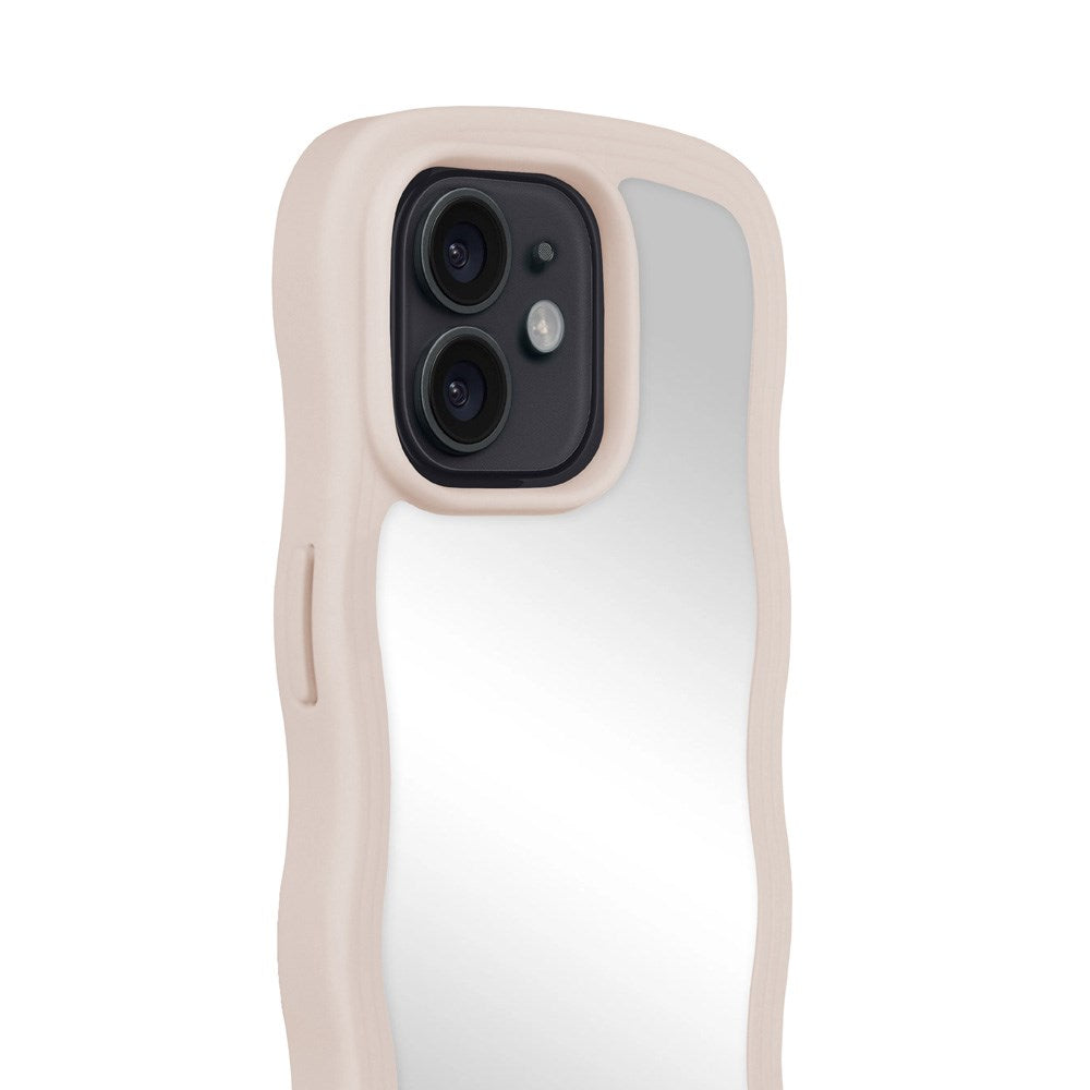 Holdit iPhone 12 / 12 Pro Wavy Deksel - Lys Beige / Speil