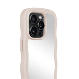 Holdit iPhone 14 Pro Wavy Deksel - Lys Beige / Speil