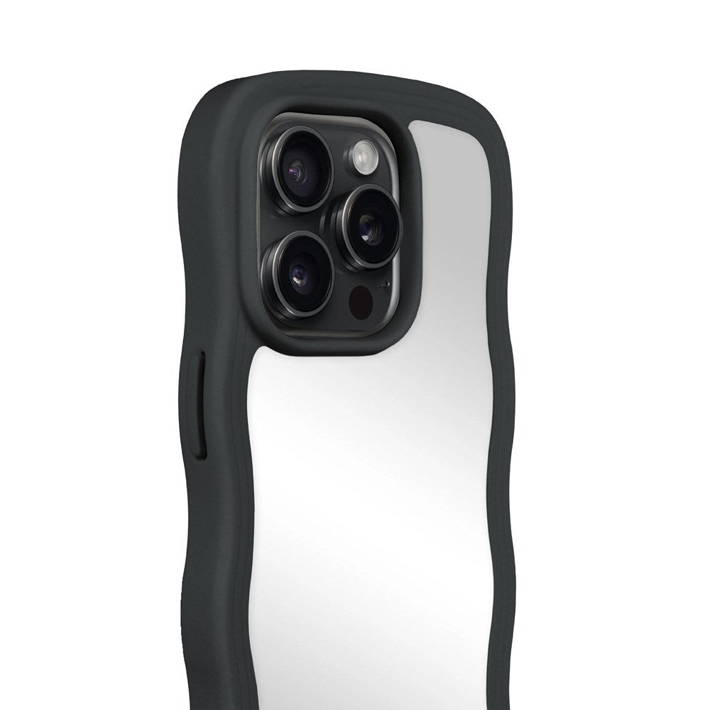 Holdit iPhone 15 Pro Wavy Deksel - Svart / Speil
