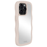 Holdit iPhone 15 Pro Max Wavy Deksel - Lys Beige / Speil