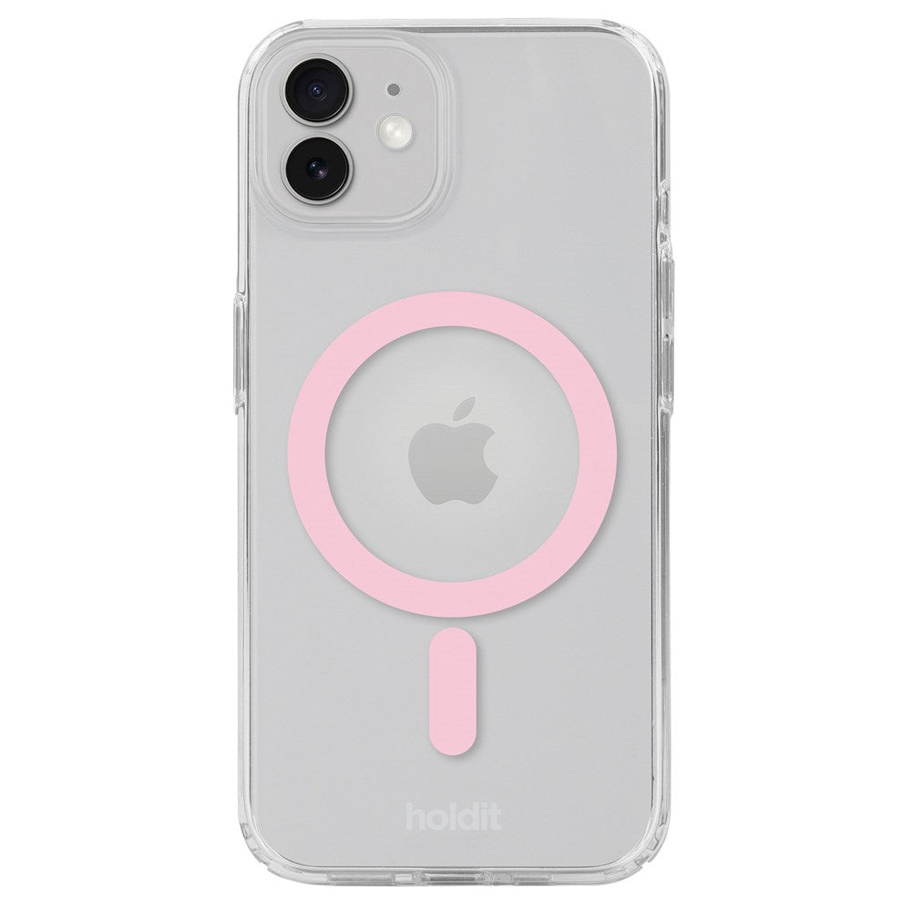 Holdit iPhone 12 / 12 Pro MagSafe Mobil Cover - Transparent / Pink