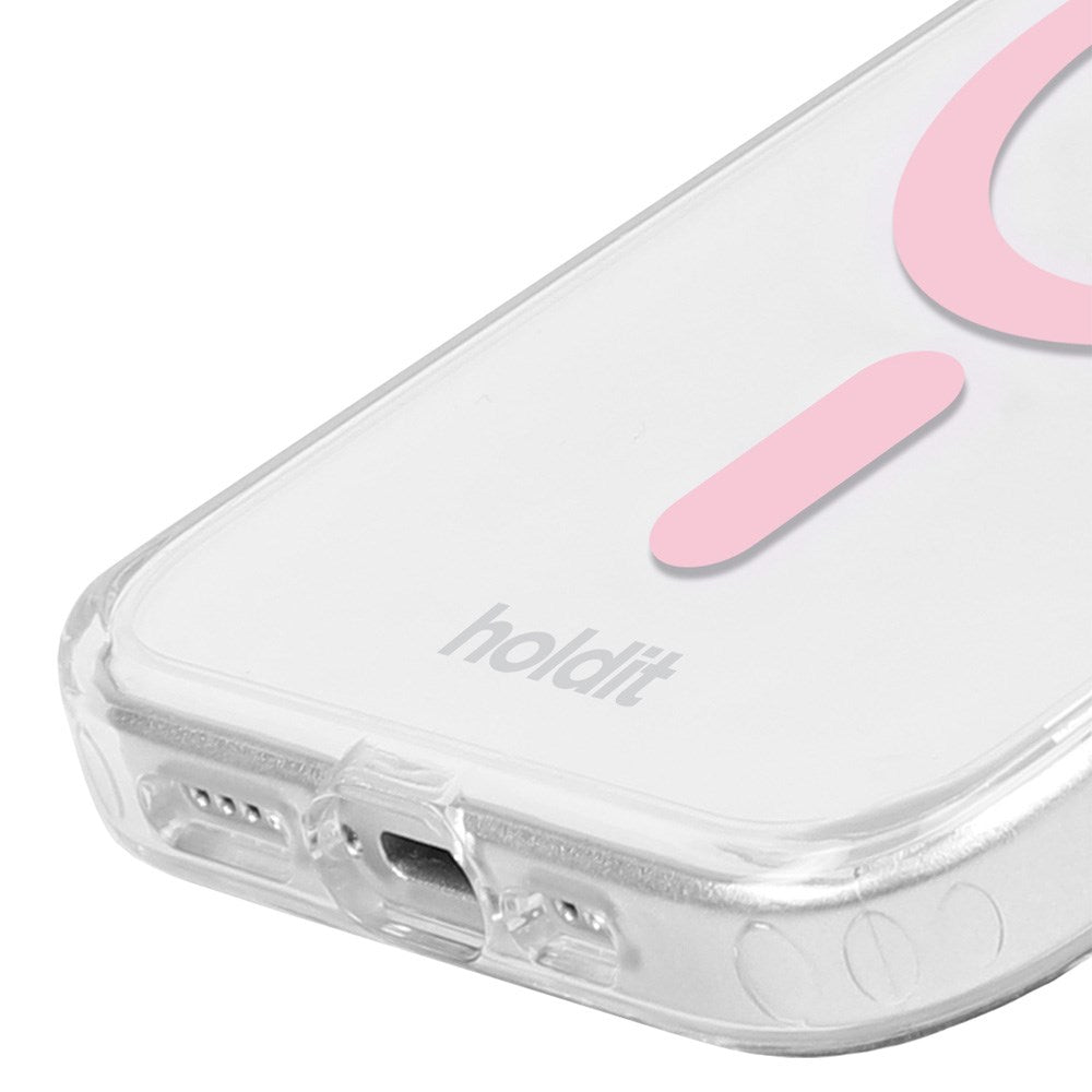 Holdit iPhone 12 / 12 Pro MagSafe Mobil Cover - Transparent / Pink