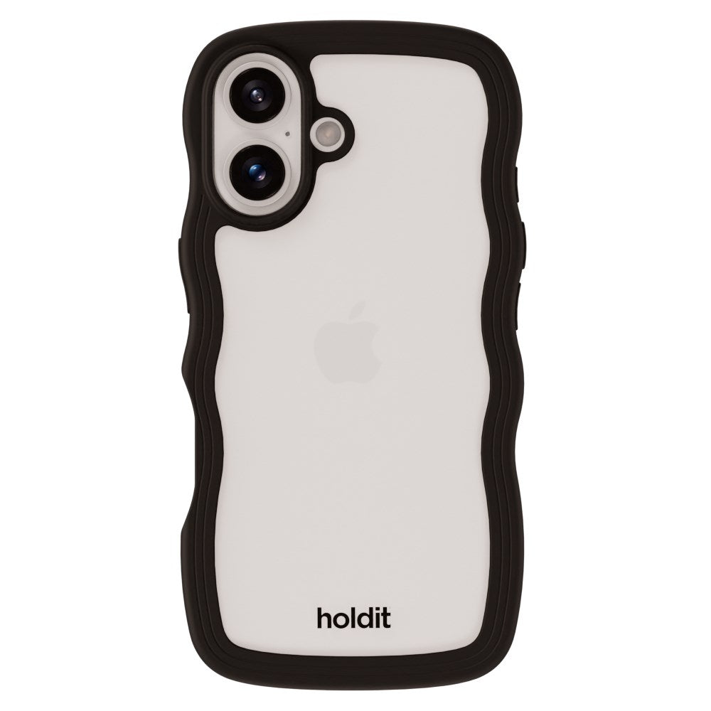 Holdit iPhone 16 Plus Wavy Deksel - Svart / Gjennomsiktig