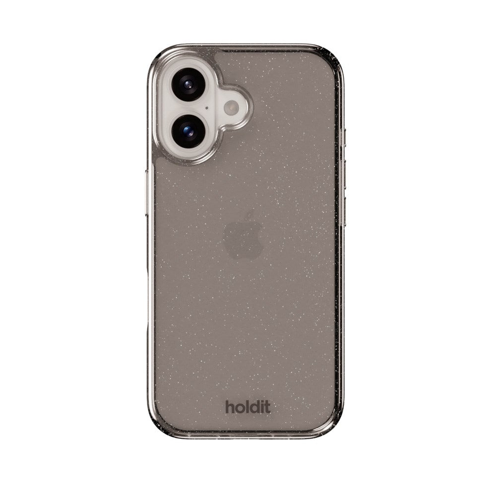 iPhone 16 Holdit Glitter Mobilveske - Svart
