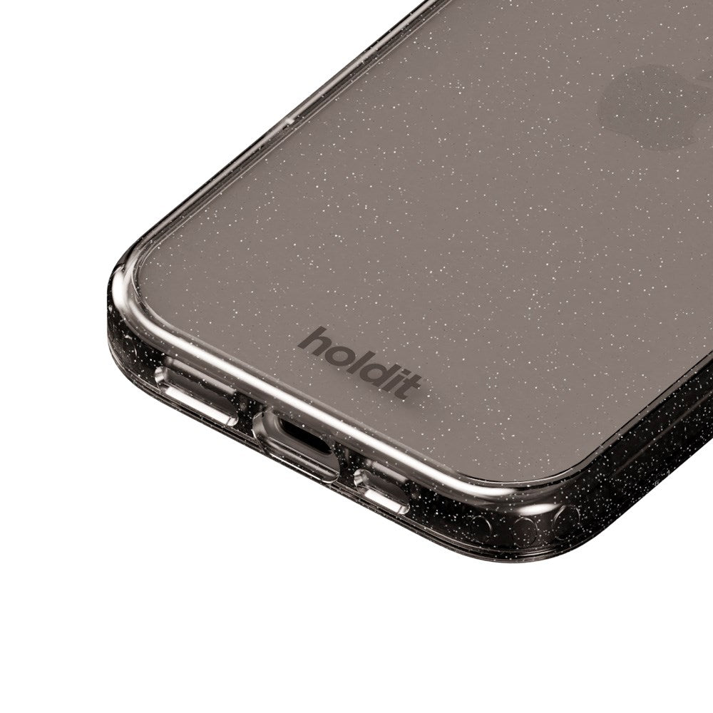iPhone 16 Holdit Glitter Mobil Cover - Sort