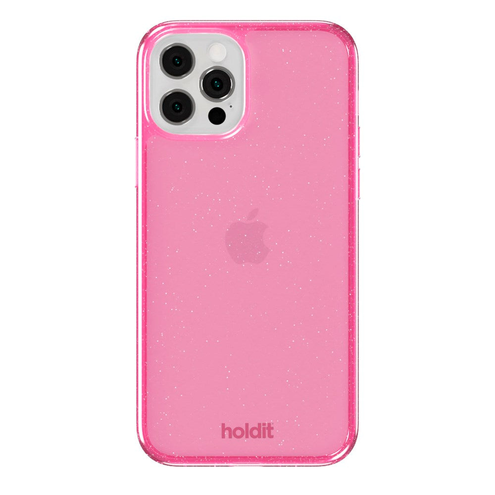 iPhone 12 / 12 Pro Holdit Glitter Mobildeksel - Rosa