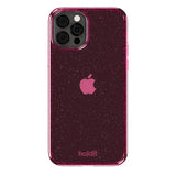 iPhone 12 / 12 Pro Holdit Glitter Mobil Cover - Lyserød