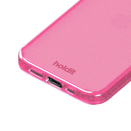 iPhone 12 / 12 Pro Holdit Glitter Mobildeksel - Rosa