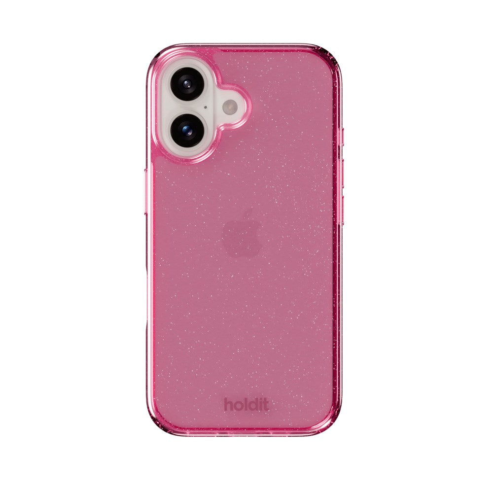 iPhone 16 Holdit Glitter Mobildeksel - Rosa