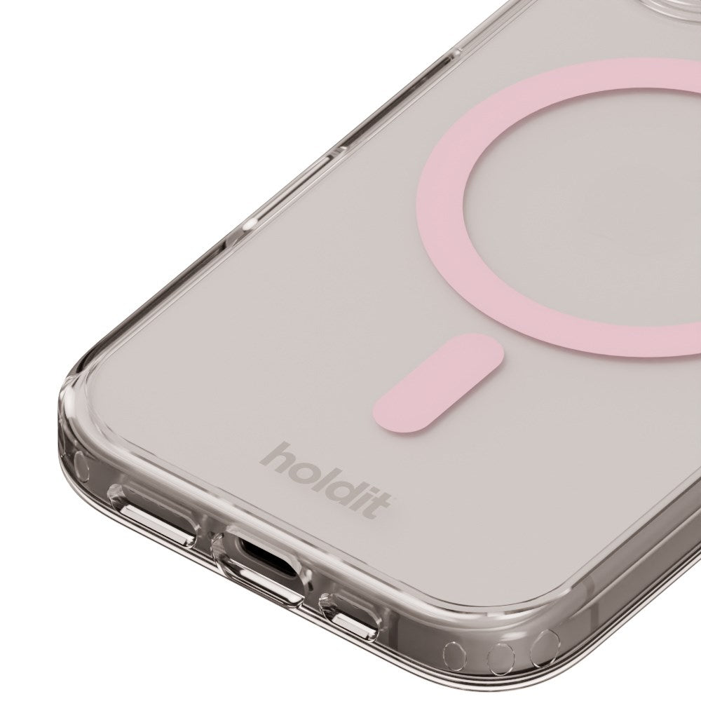 Holdit iPhone 16 Plus MagSafe Deksel - Gjennomsiktig / Rosa