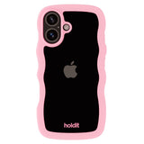 Holdit iPhone 16 Plus Wavy Deksel - Pluss Rosa/Transparent