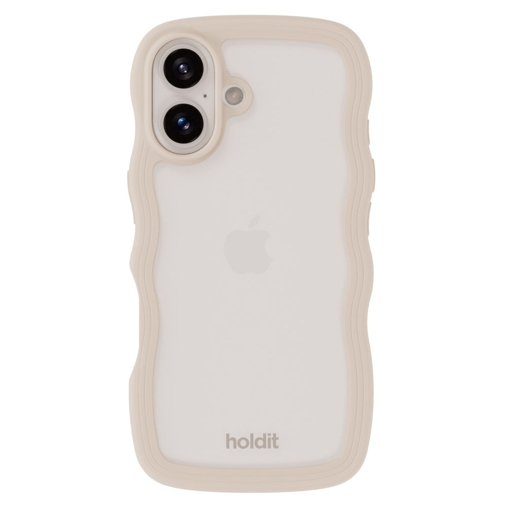 Holdit iPhone 16 Plus Wavy Deksel - Beige / Gjennomsiktig