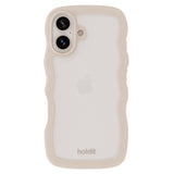 Holdit iPhone 16 Plus Wavy Deksel - Beige / Gjennomsiktig