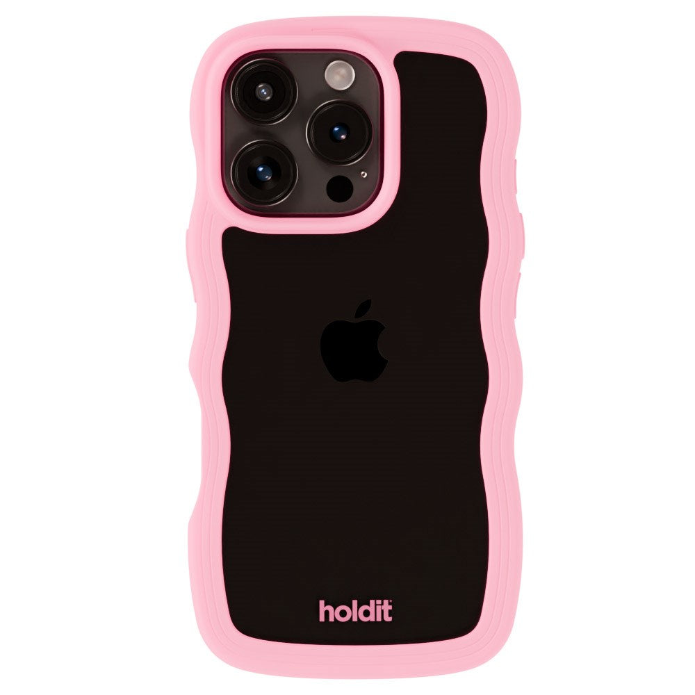 Holdit iPhone 16 Pro Max Wavy Cover - Pink / Transparent