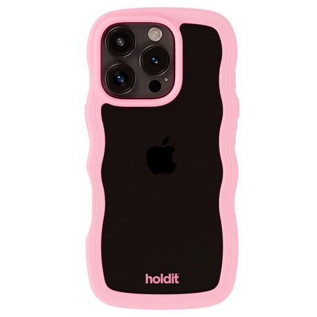 Holdit iPhone 16 Pro Max Wavy Deksel - Rosa / Gjennomsiktig
