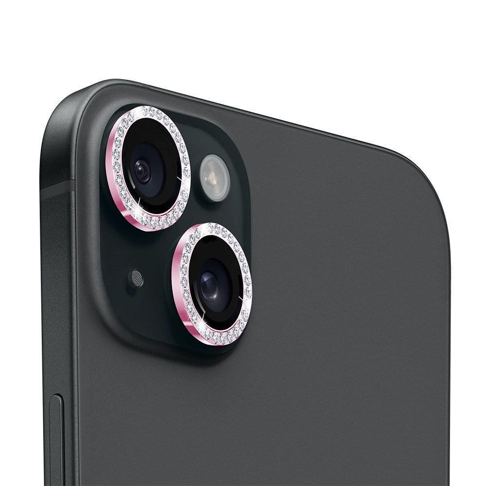 iPhone 14 / 14 Plus Holdit Kamerabeskyttelse - Glitter / Rosa