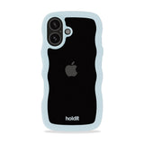 Holdit iPhone 16 Wavy Cover - Mineral Blue / Transparent