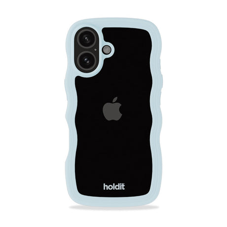 Holdit iPhone 16 Wavy Cover - Mineral Blue / Transparent