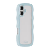 Holdit iPhone 16 Wavy Cover - Mineral Blue / Transparent