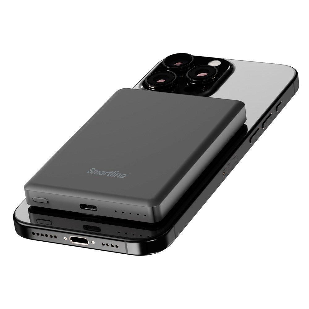 Smartline Power Bank USB-C - 15W - 5000mAh - Qi2 / MagSafe Kompatibel - Space Grey