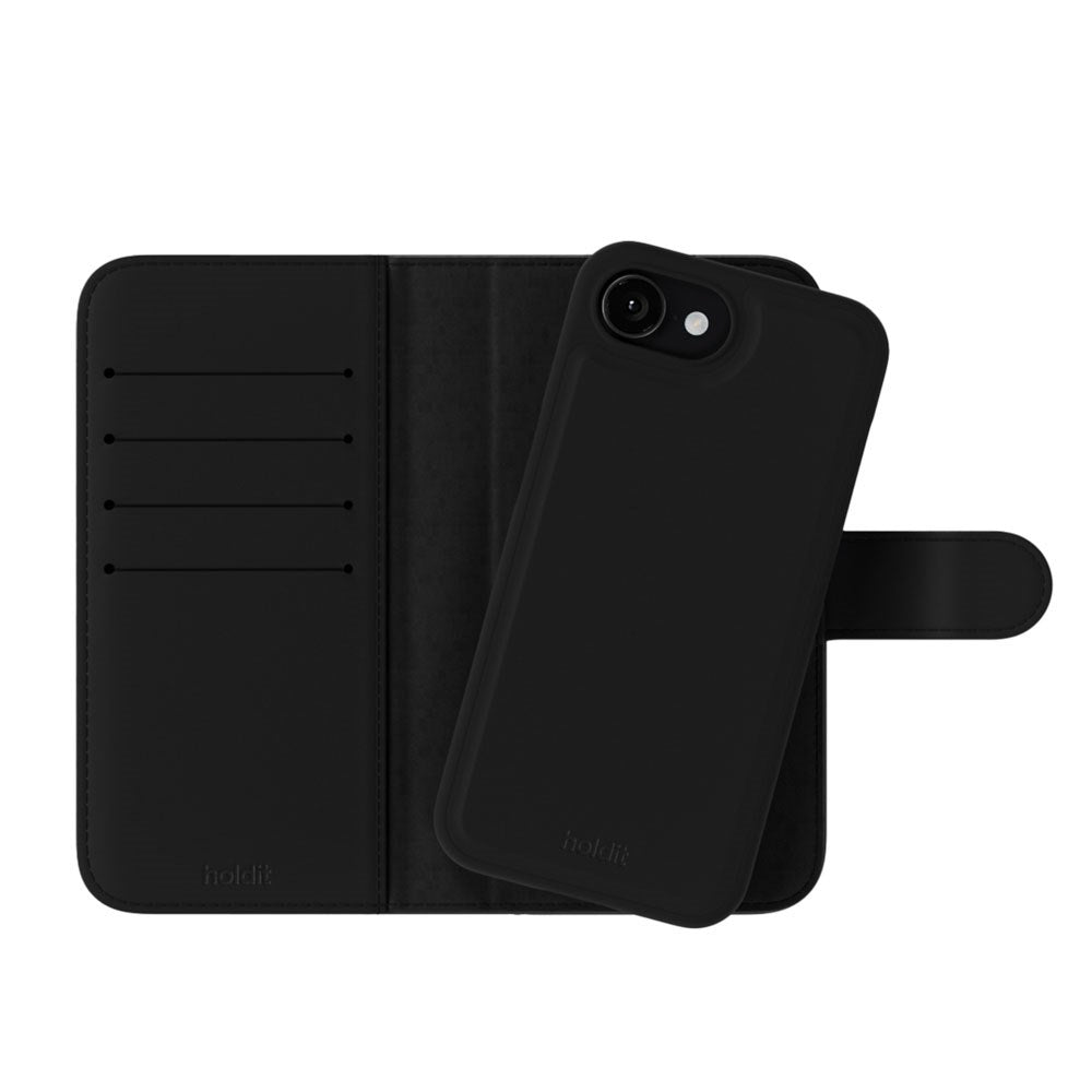 Holdit iPhone 16e lommebokveske Magnet Plus - Flip Cover - Svart