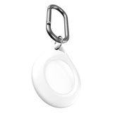 KeyBudz AirTag Silikon nøkkelring m. Karabinkrok - Secure Dock - 2 Pack - Hvit