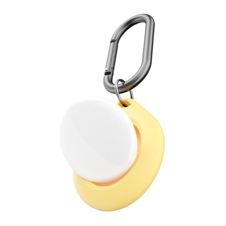 KeyBudz AirTag Silikon nøkkelring m. Karabinkrok - Secure Dock - 2 Pack - Gul