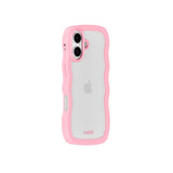 iPhone 17 Holdit Wavy Cover - Pink / Transparent