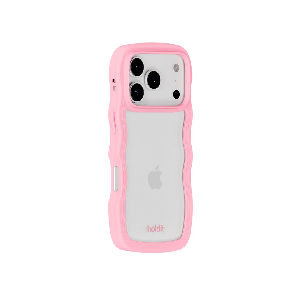 iPhone 17 Pro Max Holdit Wavy Cover - Pink / Transparent