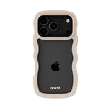iPhone 17 Pro Max Holdit Wavy Cover - Light Beige / Transparent