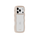 iPhone 17 Pro Max Holdit Wavy Cover - Light Beige / Transparent