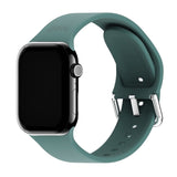 Apple Watch (38/40/SE/41/42mm) Holdit Silikone Rem m. Spændelukning - Moss Green