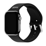 Apple Watch (42/44/SE/45/46/49mm) Holdit Silikone Rem m. Spændelukning - Black