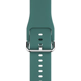 Apple Watch (42/44/SE/45/46/49mm) Holdit Silikone Rem m. Spændelukning - Moss Green