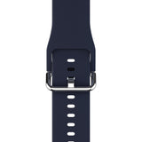 Apple Watch (42/44/SE/45/46/49mm) Holdit Silikone Rem m. Spændelukning - Navy Blue