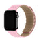 Apple Watch (42/44/SE/45/46/49mm) Holdit Silikone Rem m. Magnetlukning - Lyserød / Beige