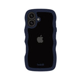 iPhone 16 Holdit Wavy Cover - Midnight Blue / Transparent